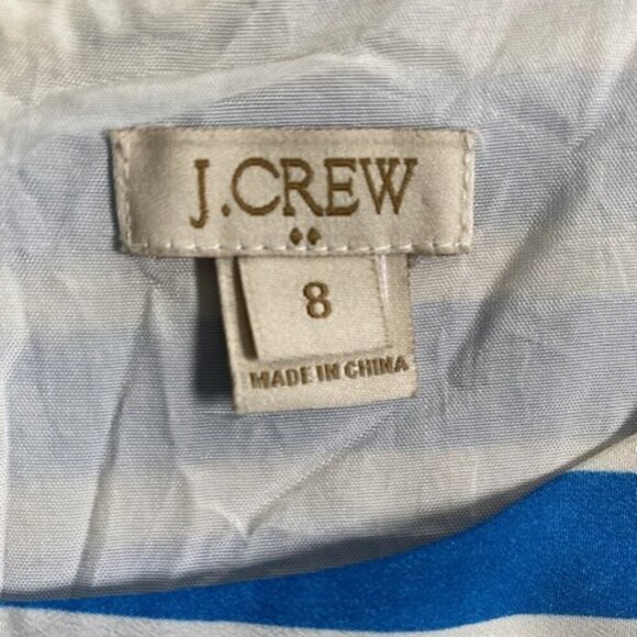 J CREW Blue White Striped Sleeveless Mini Dress Sz 8 - Picture 9 of 12